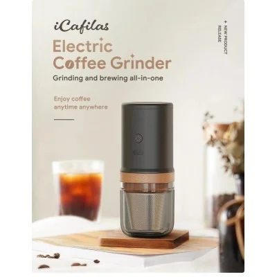 iCafilas Electric Coffee Grinder Coffee Maker - Black 
